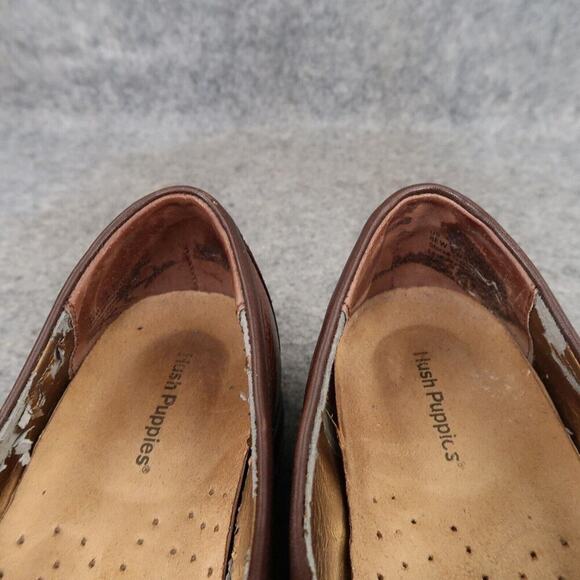 Hush Puppies Shoes Womens 8 Loafer Slip On Casual Leather Comfort Brown Wide Fit - Picture 13 of 16